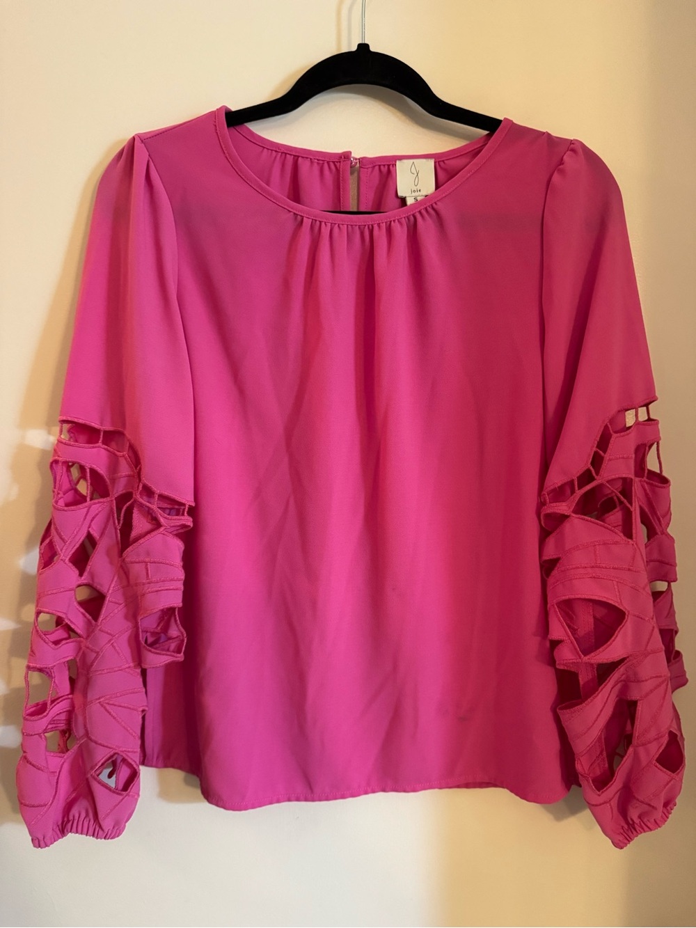 Joie Pink Tunic Blouse with Cut Out Sleeves, Small